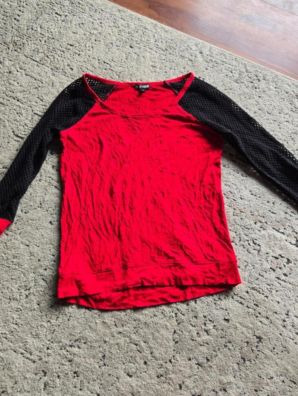 Express Punk Goth Fishnet Raglan Shirt - Picture 5 of 8